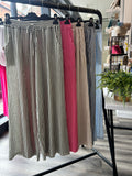 Striped Wide Leg Linen Trousers