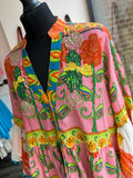 Cotton Beaded Smock Dress - Pink