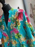 Cotton Beaded Smock Dress - Aqua