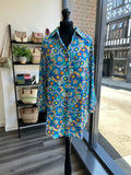 Floral Shirt - Royal Blue