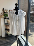 Sleeveless Cotton Button Down Top