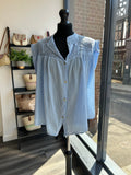 Sleeveless Cotton Button Down Top